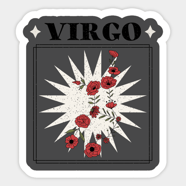 Floral Zodiac: Astrology Sign Virgo Sticker by fallingspaceship